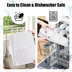 TIKNIK Silicone Dish Drying Mat, Stone Drying Mat for Kitchen Counter with Built-In Drain, Non-Slip Drain Pad with Built-in Drain, Heat Resistant Stone Drying Mat, Hangable, White, 16" x 12"