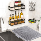 TIKNIK Silicone Dish Drying Mat, Stone Drying Mat for Kitchen Counter with Built-In Drain, Non-Slip Drain Pad with Built-in Drain, Heat Resistant Stone Drying Mat, 20" x 15", Grey