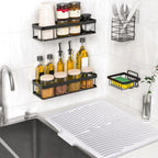 TIKNIK Silicone Dish Drying Mat, Stone Drying Mat for Kitchen Counter with Built-In Drain, Non-Slip Drain Pad with Built-in Drain, Heat Resistant Stone Drying Mat, Hangable, White, 20" x 15"